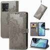 Peňaženkové kožené puzdro Mandala Flower na Motorola Moto G72 - Šedá