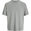 JACK & JONES 3911 / Unisex oversize tričko s krátkym rukávom - light grey melange L
