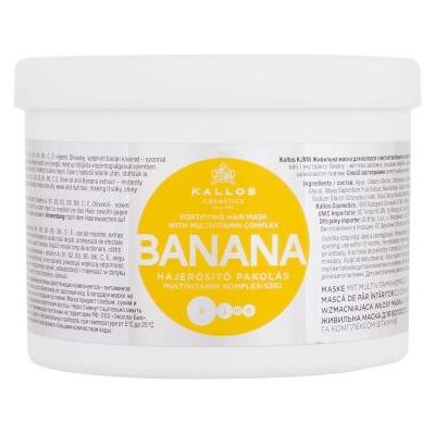 Kallos Cosmetics Banana posilňujúca maska na suché a poškodené vlasy 500 ml pre ženy