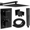 Mexen Cube DR02 podomietkový sprchový set s dažďovou sprchou 25x25 cm (6v1), čierna, 77502DR0225-70