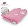 DRYBED Premium Vet Bed ružový + biele labky 100 x 75 cm