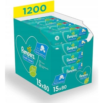 Pampers Fresh Clean detské čistiace obrúsky 15 x 80 ks