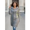 Fashionweek Dámsky exclusive elegantný farebný sveter kabát s kapucňou HONEY S/M/L Farba: Šedá, Veľkosť: Universal