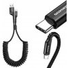 Baseus CATSR-01 Spring USB-USB-C pružinový, 1m, černý
