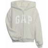 Dievčenská mikina GAP, COZY LOGO sivá,biela XS
