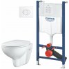 Súprava WC misa s pomaly sa sklápajúcim sedadlom Grohe Bau Ceramic 39351000, podomietková konštrukcia Grohe Solido 38971000, 38506SH0