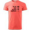 Play Eat Sleep Repeat game - Klasické pánske tričko vyššej gramáže - 2XL ( Korálová )