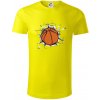 Basketbal lopta v triku - Tričko z organickej bavlny - L ( Citrónová )