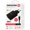 Nabíjačka Swissten Smart IC 2.1A s 2 USB konektormi a dátovým káblom USB/Micro USB, 1,2 m, čierna 22052000