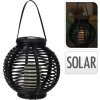 PROGARDEN Lampáš solárny čierna ratan 21x21 cm KO-CX2000240