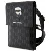 Púzdro Karl Lagerfeld Saffiano Monogram Wallet Phone Bag Ikonik NFT, čierne