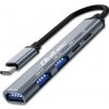 Qoltec hub USB-C 3.1 5v1 adaptér | USB-C PD | USB-C | 2x USB 2.0 | USB 3.0 (53790)