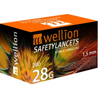 Wellion Safety Lancets jehly jednorázové 28G 200 ks