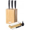 Sada nožov G21 Damascus Premium v bambusovom bloku, 4 ks + brúsny kameň G21