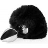 Ouch! Bunny Tail with Metal Butt Plug Black