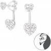 All4Silver obojstranné strieborné náušnice srdiečko M17884-A4S