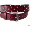 opasok s kovom Leather & Steel Fashion Red Ring