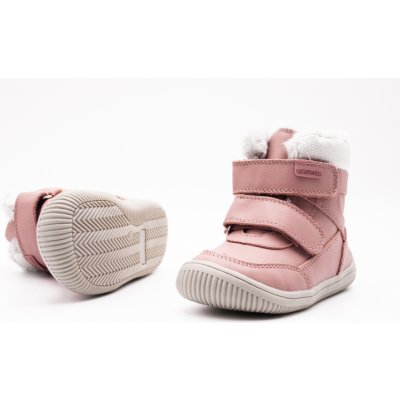 Protetika dievčenské zimné topánky Barefoot TAMIRA PINK ružová