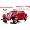 Mercedes Benz Retro 540A 4x4, nosnosť 100kg, Sedadlo pre Rodiča, penové kolesá, kožené sedadlo, červené