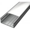 Hliníkový profil pre LED pásy S3, 23,5x10mm - Strieborná Typ krytky: Priehľadná krytka zasúvacia