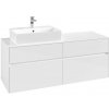 VILLEROY & BOCH Collaro závesná skrinka pod umývadlo na dosku (umývadlo vľavo), 4 zásuvky, 1400 x 500 x 548 mm, Glossy White, C13200DH