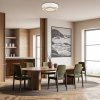 Stropné svietidlo Maytoni Bergamo, biela/čierna, ľan, Ø 52 cm - MOD613CL-03W