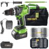 Procraft PA18ProBL aku příklepový šroubovák 20 V 2x4Ah + sada bitů + taška