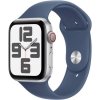 Apple Watch SE (2024) GPS + Cellular 44mm Strieborné hliníkové telo - Denimový športový remienok S/M / 140-190 mm (MXGP3QC/A)