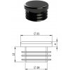Vnútorná krytka guľatá ø 25 mm, plastová, čierna
