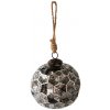 Clayre & Eef Čierna antik sklenená guľa Hexagon Black S - Ø 10*10 cm - Clayre & Eef