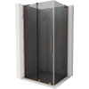 MEXEN/S - Velar L sprchovací kút, posuvné dvere 90 x 100, grafit, meď kartáčovaná 871-090-100-43-65