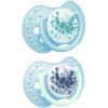 LOVI 22/917 Dynamický silikónový cumlík 0-3 m 2 ks Tie Dye Blue Boy