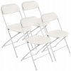 Záhradná stolička Vevor kovová biela
