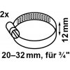 Hadicová spona Kirchhoff, šířka 12 mm, rozsah sevření 20-32 mm, nerezová ocel, 2 kusy