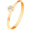 Šperky eshop - Prsteň v žltom 14K zlate - číry diamant vo vyvýšenom okrúhlom kotlíku S3BT153.19 - Veľkosť: 52 mm