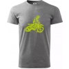 Crosska zelená - Klasické pánske tričko vyššej gramáže - S ( Tmavosivý melír )