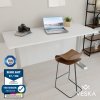 VESKA Výškovo nastaviteľný stôl (140 x 70 cm) - Sit & Stand Desk - Kancelársky stôl s elektrickým nastavením výšky s dotykovou obrazovkou a oceľovými nohami - strieborný/biely