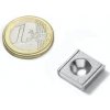 Kvádrový magnetický úchyt s prohlubní KVP-15-15-04-N