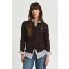 GANT STRETCH COTTON CABLE CARDIGAN DEEP BROWN