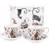 Porcelánové Šálky s Podšálkou Mačky 2ks
