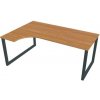 Hobis Pracovný stôl UNI O, ergo, pravý, 180x75,5x120 cm, jelša/čierna