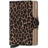 Dvojité púzdro na karty SECRID Twinwallet Leo Beige svetlo hnedá s leopardím vzorom