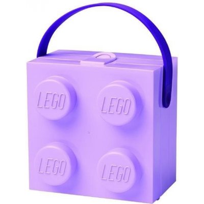Desiatový box LEGO box s rukoväťou - fialová (5711938030483)