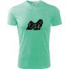 Lhasa Apso nápis v tele - Pánske tričko Fantasy športové - M ( Mätová )