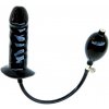 Mister B Inflatable Butt Plug S, čierny latexový nafukovací análny kolík 14 x 3,5 cm