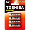 TOSHIBA RED ALKALINE LR6 AA 1,5V Alkalické batérie Blister 4ks
