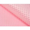 Detská látka Minky 3D bodky MKP-011 Svetlo ružová - šírka 150 cm