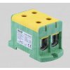 Tracon Dvojitá rozvodná odbočná svorkovnica na DIN lištu 2x35-150mm² žlto-zelená FLEAL-150/2ZS