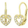 Silvego Zlaté náušnice srdiečka s Brilliance Zirconia SILVEGOG70312sw