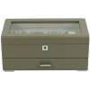Rothenschild RS-3421-4-TA-TAN box na hodinky a šperky hnědý s béžovým sametem + šuplík
